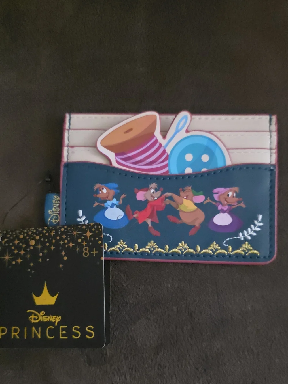 Disney Pink & Navy Card Holder with Cinderella Mice